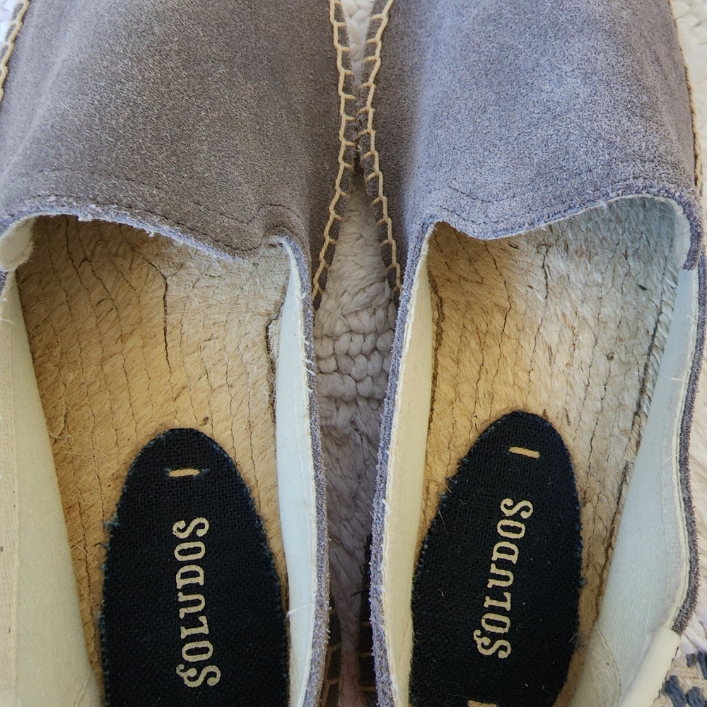 Soludos grey suede slip-on flat espadrilles shoes US 7 New - Picture 5 of 9